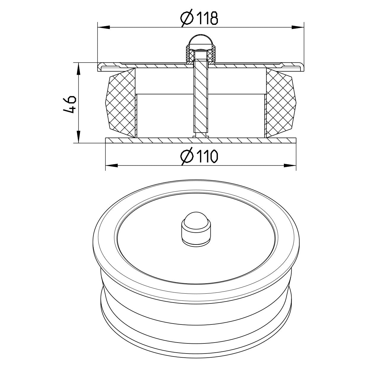 VERSCHLUSSSTOPFEN - Ø110mm - V4A