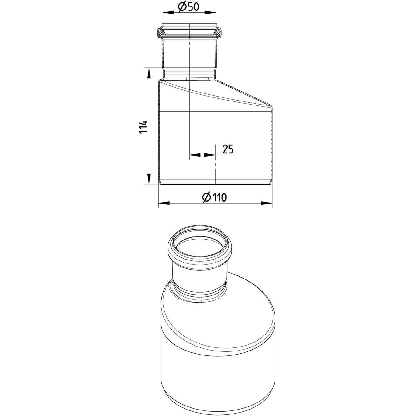 ÜBERGANG EXZENTRISCH - Ø50mm bis Ø110mm - V4A