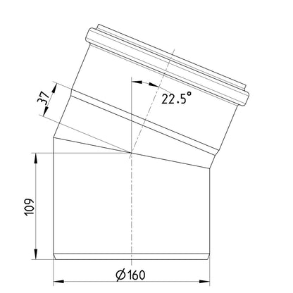 BOGEN 22,5° - Ø160mm - V4A
