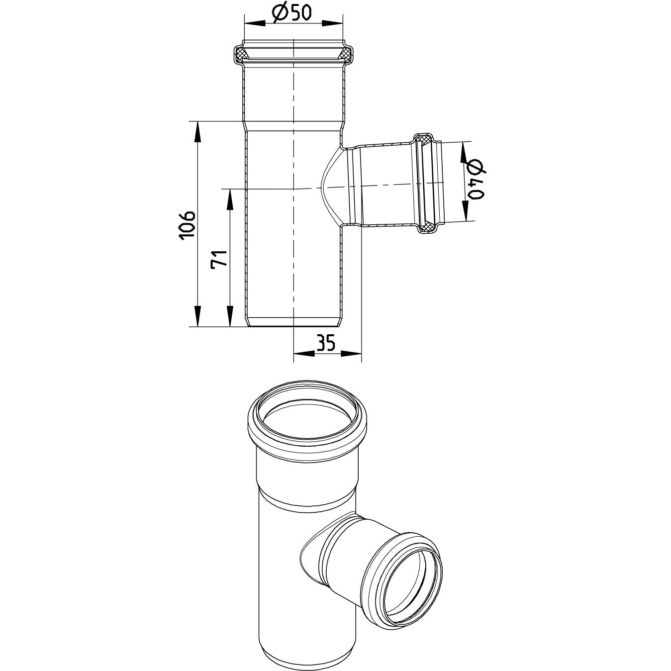 ABZWEIG 87,5° - Ø50mm - Ø40mm - V4A