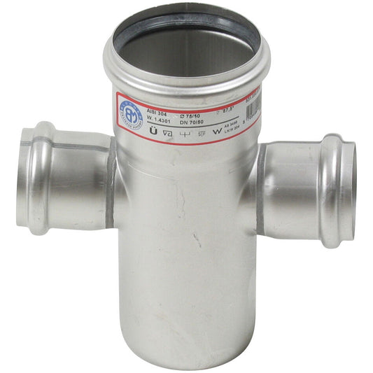 DOPPELABZWEIG 87,5° - Ø75mm - Ø50mm - V2A