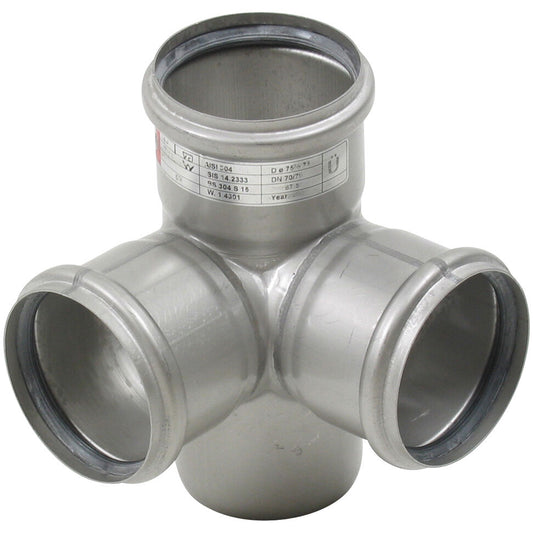 DOPPELABZWEIG 87,5° - Ø75mm - V2A