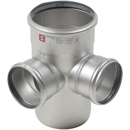 DOPPELABZWEIG 87,5° - Ø160mm - Ø110mm - V2A
