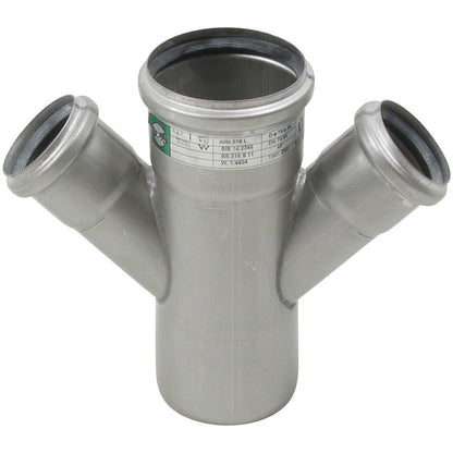 DOPPELABZWEIG 45° - Ø75mm - Ø50mm - V4A