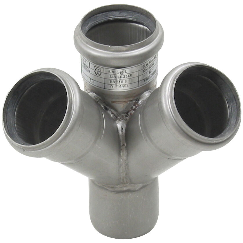 DOPPELABZWEIG 45° - Ø50mm - V4A