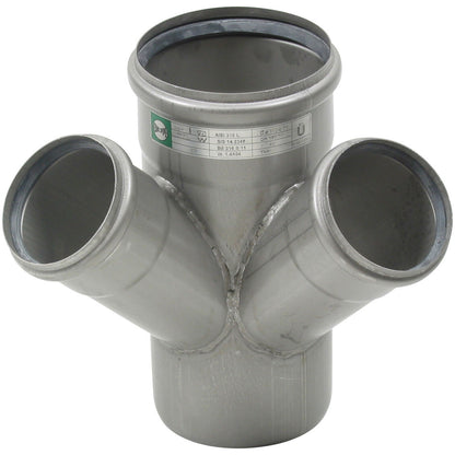 DOPPELABZWEIG 45° - Ø110mm - Ø75mm - V4A