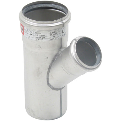 ABZWEIG SCHRÄG 45° - Ø75mm - Ø50mm - V4A