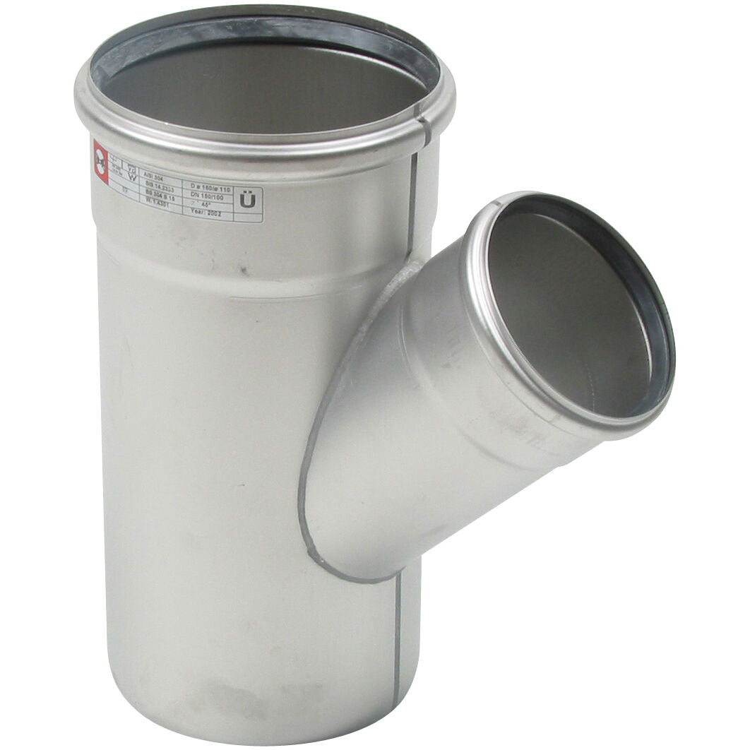 ABZWEIG SCHRÄG 45° - Ø110mm - Ø75mm - V4A