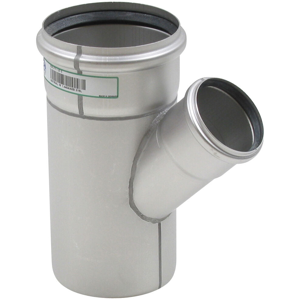 ABZWEIG SCHRÄG 45° - Ø125mm - Ø75mm - V2A