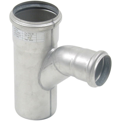 ABZWEIG GEBOGEN 87,5° - Ø75mm - Ø50mm - V2A