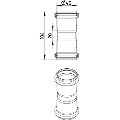 DOPPELMUFFE - Ø40mm - V4A