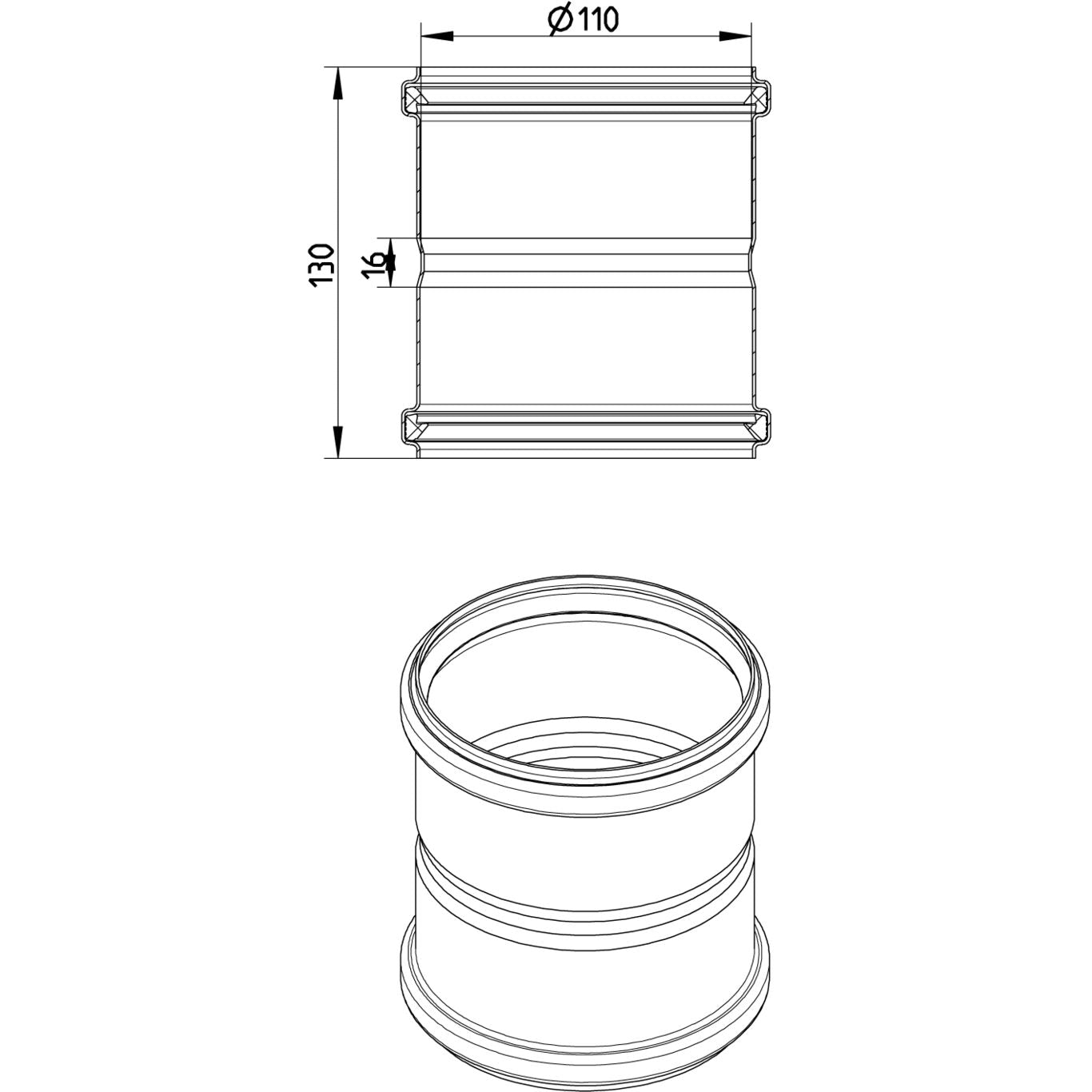 DOPPELMUFFE - Ø110mm - V2A