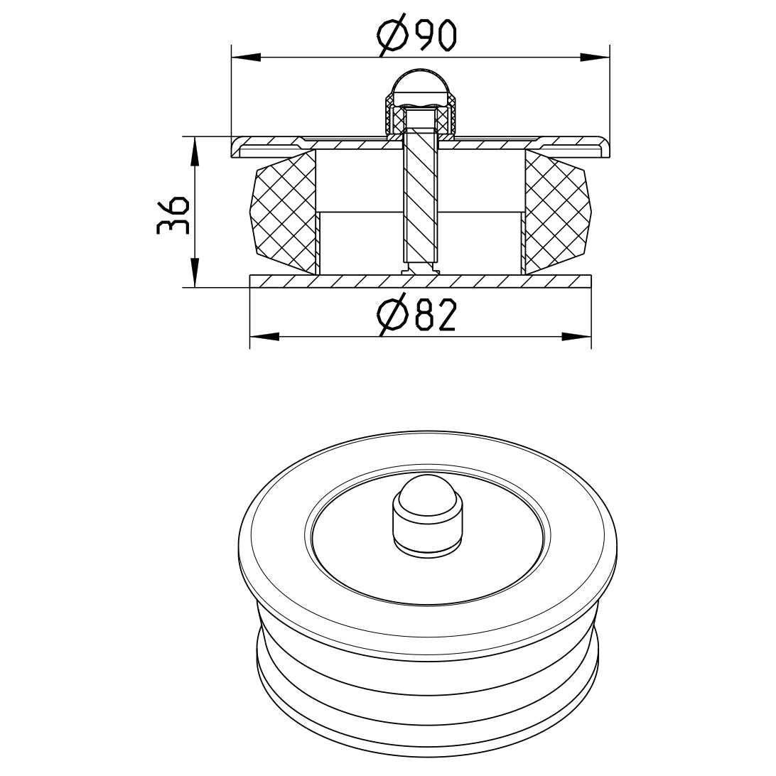 VERSCHLUSSSTOPFEN - Ø82mm - V4A