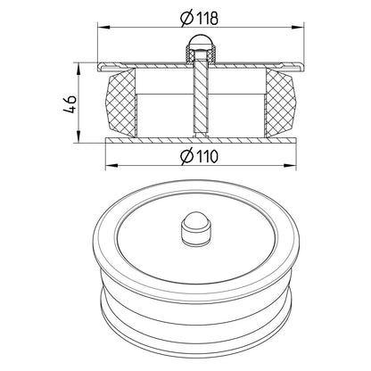 VERSCHLUSSSTOPFEN - Ø110mm - V4A
