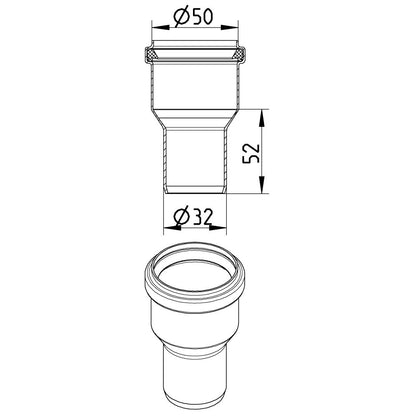 REDUZIERSTÜCK KONZENTRISCH - Ø50mm bis Ø32mm - V4A