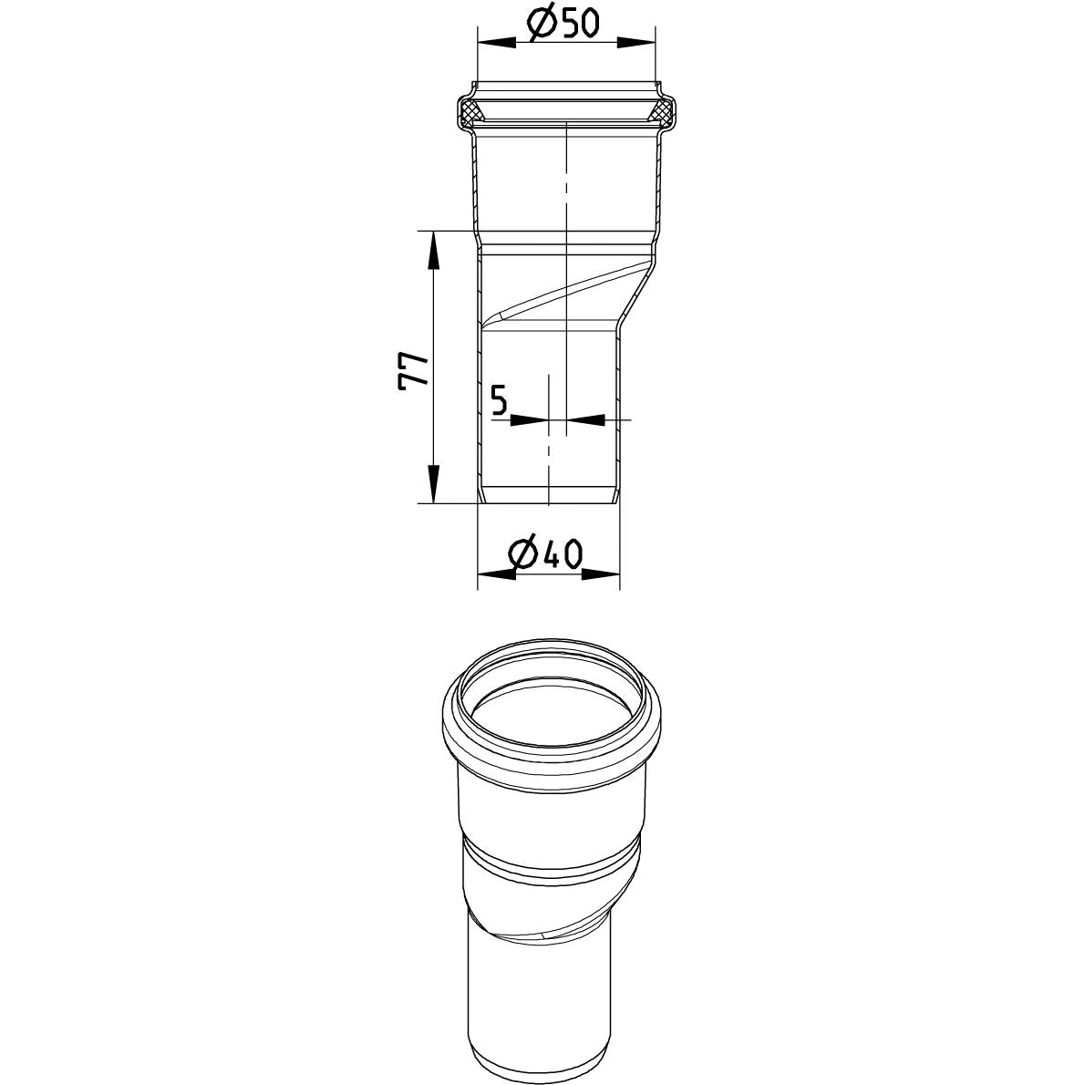 REDUZIERSTÜCK KONZENTRISCH - Ø50mm bis Ø40mm - V4A
