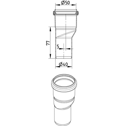 REDUZIERSTÜCK KONZENTRISCH - Ø50mm bis Ø40mm - V4A