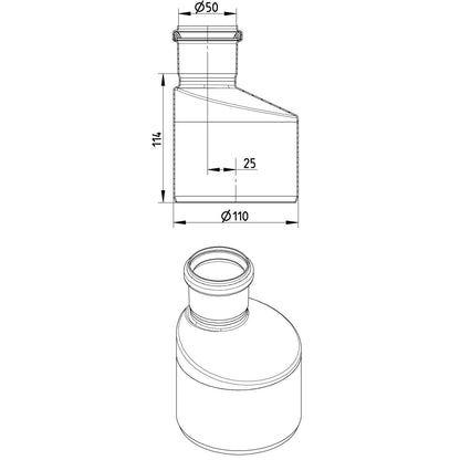 ÜBERGANG EXZENTRISCH - Ø50mm bis Ø110mm - V4A