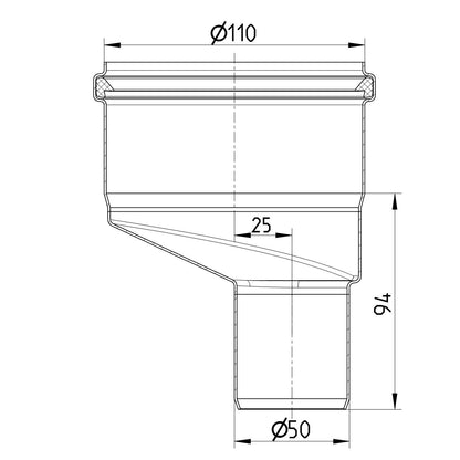REDUZIERSTÜCK EXZENTRISCH - Ø110mm bis Ø50mm - V4A