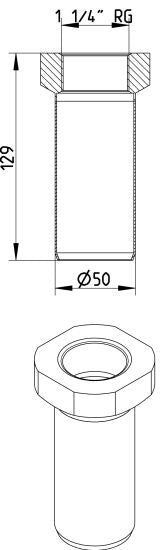 ÜBERGANGSSTÜCK - Ø50mm - V2A