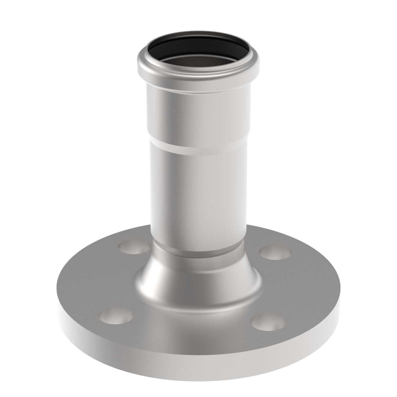 DIN-FLANSCH ADAPTER MIT MUFFE - Ø50mm - V4A