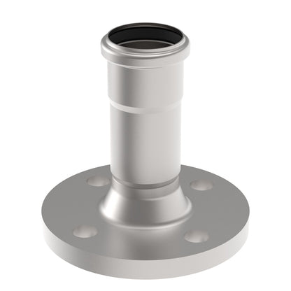 DIN-FLANSCH ADAPTER MIT MUFFE - Ø50mm - V4A