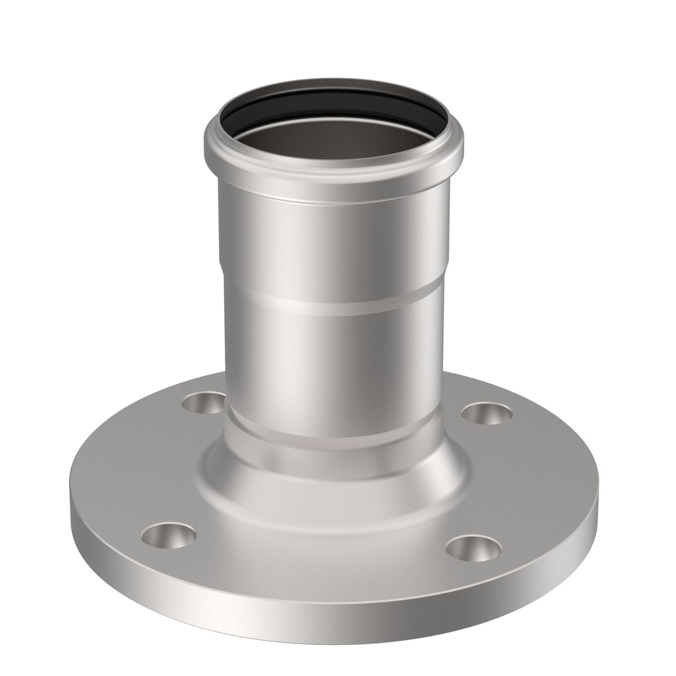 DIN-FLANSCH ADAPTER MIT MUFFE - Ø75mm - V4A