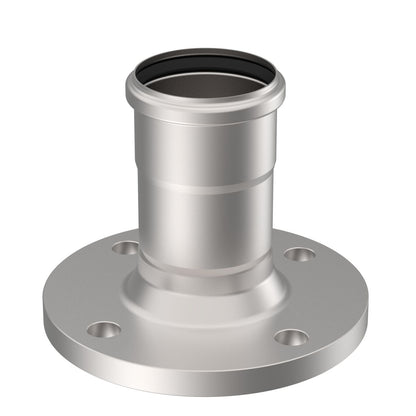 DIN-FLANSCH ADAPTER MIT MUFFE - Ø75mm - V4A