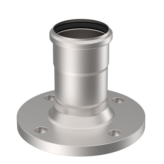 DIN-FLANSCH ADAPTER MIT MUFFE - Ø75mm - V4A