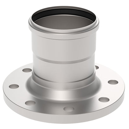 DIN-FLANSCH ADAPTER MIT MUFFE - Ø110mm - V4A