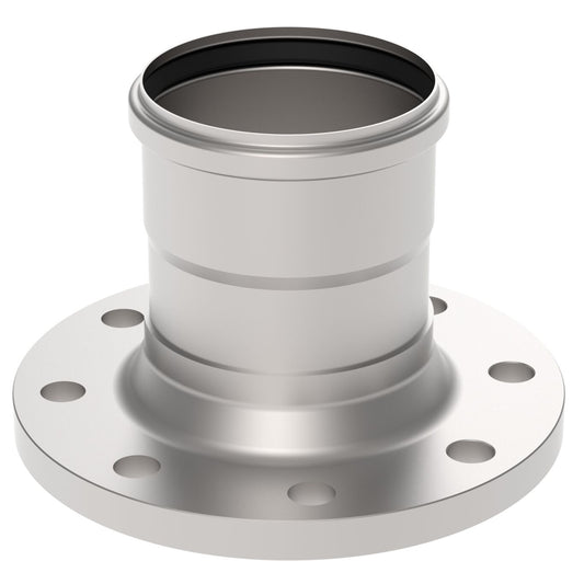 DIN-FLANSCH ADAPTER MIT MUFFE - Ø110mm - V4A