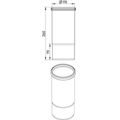 DEHNUNGSMUFFE lang - Ø110mm - V4A