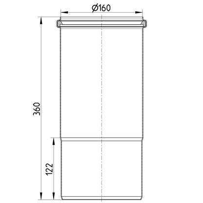 DEHNUNGSMUFFE lang - Ø160mm - V2A