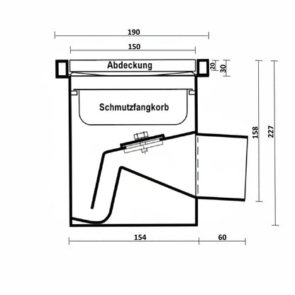 EINTEILIGER DOPPELLABYRINTH-BODENABLAUF BA 150 WDL