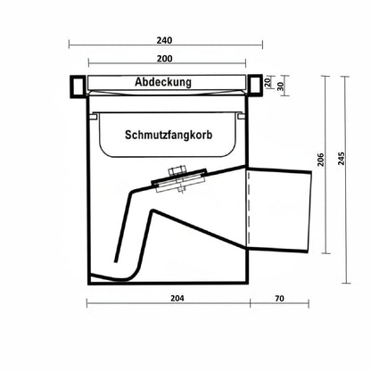 EINTEILIGER DOPPELLABYRINTH-BODENABLAUF BA 200 WDL